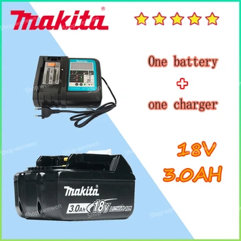 100% originalus Makita 18V 3.0Ah su LED ličio jonų pakeitimu BL1850 BL1860 BL1860B Makita įkraunama elektrinio įrankio baterija