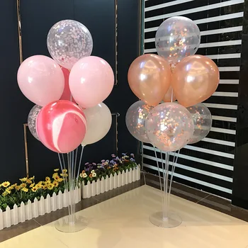 1set Balionų stovo laikiklis Stulpelis Konfeti balionai Su gimtadieniu Balono priedai Laikiklis Kūdikių dušas Vestuvių vakarėlio dekoravimas