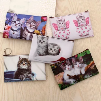 2020 Nauja miela katės monetų piniginė Kitty užtrauktukas Piniginė Moterų mini piniginė Piniginė Maža animacinių filmų krepšio maišelio laikiklis Keisti piniginę