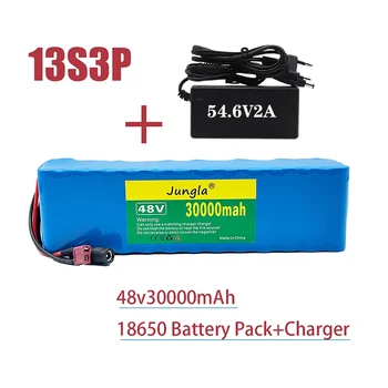 48v ličio jonų baterija 48v 30Ah 1000w 13S3P ličio jonų baterijų paketas, skirtas 54.6v E-dviračiui Elektrinis dviratis Paspirtukas su BMS+įkrovikliu
