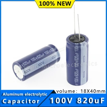 5Vnt 100V 820UF 18*40 18x40 mm Aliuminio elektrolitinis kondensatorius Atsparus aukštai temperatūrai 105 ° Aukšto dažnio mažas atsparumas