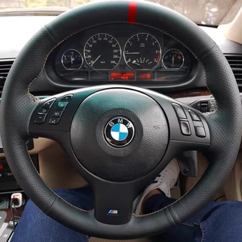 Automobilio vairo dangtis Dirbtinė oda BMW M Sport E46 330i 330Ci E39 540i 525i 530i M3 M5 Vairo dangčio apvyniojimas