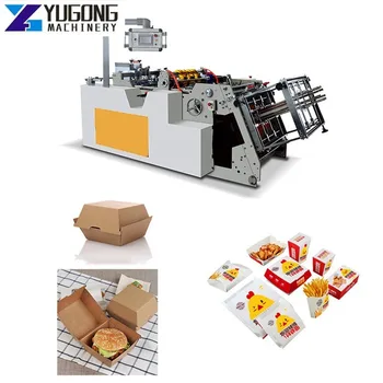 Didelės spartos automatinės popieriaus mėsainių dėžutės dėklų gamybos mašina Kraft kartono spausdinimo popieriaus dėžių gamybos mašina Kaina