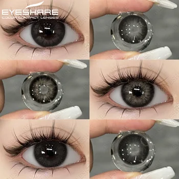 EYESHARE Spalvoti kontaktiniai lęšiai akims Juodi lęšiai Dideli akių lęšiai 1pair/2vnt Akių kontaktai Spalvotas lęšis Natūralūs akių kontaktiniai lęšiai