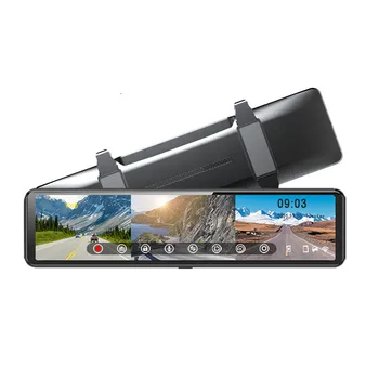 HD 1080P Dashcam Mirror trijų objektyvų vairavimo įrašymo įrenginys su plataus kampo APP valdymo automobilio kameros įrašymo įrenginiu
