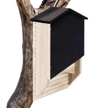 Išorinis šikšnosparnių buveinių namas Medinė prieglauda šikšnosparnių kolonijai Daugkartinio naudojimo šikšnosparnių dėžės namas Medinė puošmena žiemojimui Medinis šikšnosparnių lizdas