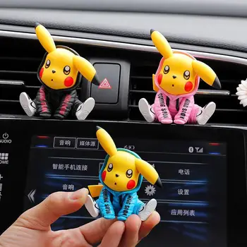 Pokémon Cute Anime Pikachu Car Air Vent Clamp Cartoon Interior Woman Decoration Funny Automotive Fragrance Ornaments Accessories