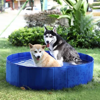 Sulankstomi naminių šunų baseinai PVC kačių vasaros maudymosi vonia Didelė erdvė sulankstoma lauko plovimo tvenkinys Neperšlampamas šunų kačių namas