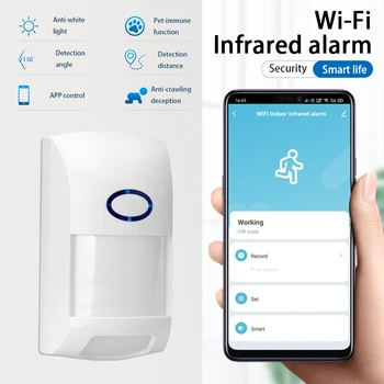 Tuya Smart Home WiFi judesio detektorius Įsilaužimo signalizacijos apsauga PIR buvimo jutiklis Nuotolinis stebėjimas 
