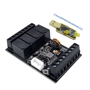 1 Komplektas PLC modulis FX1N-10MR PLC pramoninė valdymo plokštė + USB TTL kabelio analoginis įvesties / išvesties programuojamas modulis
