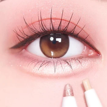 2 in 1 Pearl Diamond Lying Silkworm Highlighter Pen Korean Eye Makeup Matte Shiny High-gloss Brightening Glitter Eyeshadow Stick