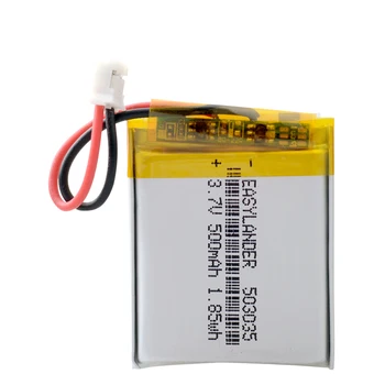 3.7V 500mAh ličio polimerų LiPo įkraunama baterija 503035 + JST PH 2.0mm 2Pin jungtis GPS Bluetooth elektroninei daliai