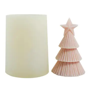 3D medžio forma Silikoninė eglutė Forma žvakei Rankų darbo Kalėdinė pušis Žvakė Pelėsių gamyba Žvaigždė Dekoratyvinis medis Fondanto forma