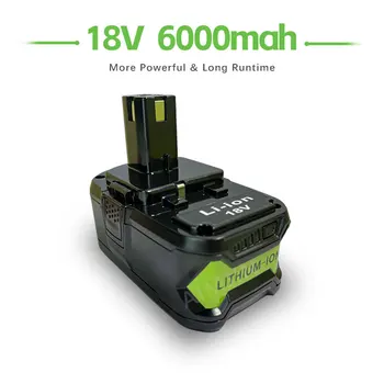 6.0Ah RYOBI P108 18V One+ Plus akumuliatoriui 18 voltų ličio jonų elektriniams įrankiams P104 P107 RB18L50