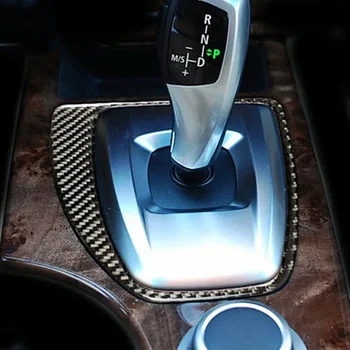 Anglies pluošto automobilio centrinė valdymo pavara Perjungimo skydelio apdailos lipdukas Lipduko salonas BMW E60 5 serijos 2008-10 automobilių aksesuarams