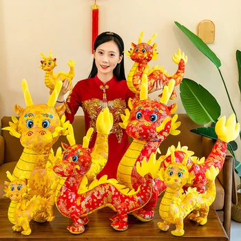kinų drakono pliušinės lėlės animacinis filmas Drakono gyvūnų pliušiniai įdaryti drakono figūrėlės lėlių žaislai dovanų vakarėliui