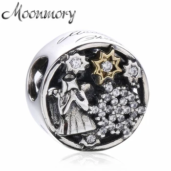 Moonmory Winter Style 925 Sterling Anger Silver Snowflake Charms Bead Fit Prekės ženklo apyrankė 
