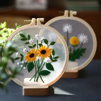 Pasidaryk pats siuvinėjimas Kiaulpienės gėlių tapyba Įdomūs rankdarbiai 