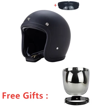 Safety Open Face Helmet TT&COCASCOS Fiberglass Bubble Style Vintage Motobike Helmet 3/4 Jet Casque Casco Moto Capacete Dot ECE