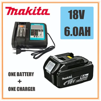 Su LED ličio jonų pakeitimu LXT BL1860B BL1860 BL1850 100% originali Makita 18V 6.0Ah įkraunama elektrinio įrankio baterija