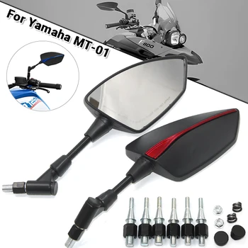Universial 8mm 10mm motociklų veidrodėliai Motorolerio galinio vaizdo veidrodžiai Galinės pusės išgaubtas veidrodis Yamaha MT-01 MT01 MT 01