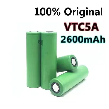 VTC5A 2600mAh 18650 Ličio baterija 20A 30A Iškrova 18650VTC5 Baterijos žibintuvėliui Plokščia galvutė