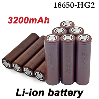 100%Originalus 2023 Naujas HG2 18650Baterija 3200mAh baterija 18650 HG2 3.6V iškrova 20A skirta įkraunamai baterijai