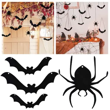 14PCS Mišraus dydžio Helovino kabanti dekoracija Juodas šikšnosparnio lašas Ornamentas Baisus pakabinamas Pendnatas vidaus lauke