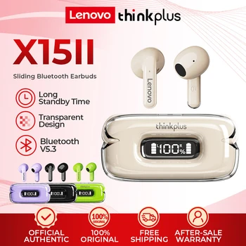 2023 Naujos thinkpuls ausinės Lenovo thinkplus X15 II Bluetooth 5.3 belaidės ausinės su mikrofonu vandeniui atsparios ausinės HiFi Stereo