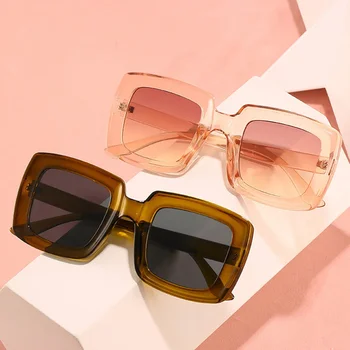 2024 Moteriški akiniai nuo saulės Vintage Oversized Frame Retro Šampanas Leopardas Akiniai Vyriški atspalviai UV400 Saulės akiniai didmeninė prekyba