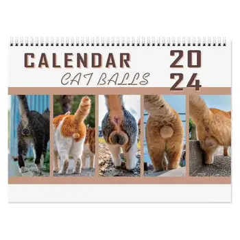 2024 Sieninis kalendorius Didelių kačių butukų kalendorius Mielos katės Dovana draugams Šeima Kaimynai Bendradarbiai Giminaičiai Artimieji