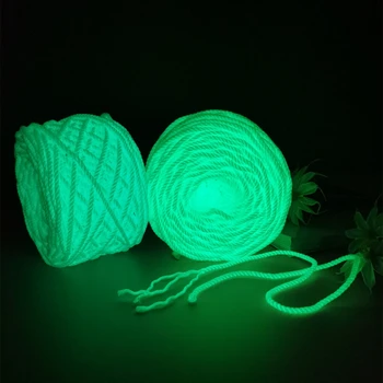3mm Glow In The Dark Twisted Polyester Yarn for DIY Hand-oven Bohemian Tapestry Yarn 150g 50m