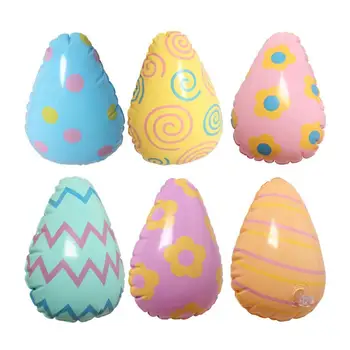 6vnt Velykų pripučiami kiaušiniai Balionai Velykų balionai Namų dekoravimo rinkinys Kawaii raštas Kiaušinis Laimingos Velykų dienos papuošalai
