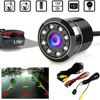 8 LED automobilio galinio vaizdo atbulinės eigos kamera automobilių stovėjimui 170° fotoaparato naktinių kamerų rinkinys Vandeniui atsparūs automobilių priedai stovėjimo kamerai J4J2