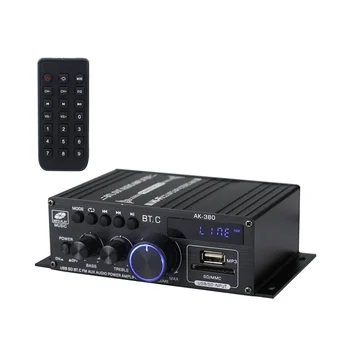 Ak380 800W 12V galios stiprintuvas Bluetooth stereofoninis namų automobilis BASS garso stiprintuvas muzikos grotuvas Automobilinis garsiakalbis D klasė FM USB / SD