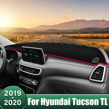 Automobilio prietaisų skydelio dangtelis Venkite šviesos pagalvėlių Saulės atspalvių kilimėliai Neslidus dėklas Anti-UV kilimai Priedai Hyundai Tucson TL 2019 2020