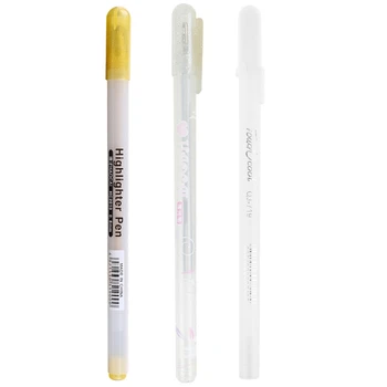 Blizgūs geliniai rašikliai Glitter Gel Rašiklis Fluorescencinės spalvos gelinis rašiklis Sidabrinis/auksinis/baltas Vaikų spalvinimo knygų piešimas