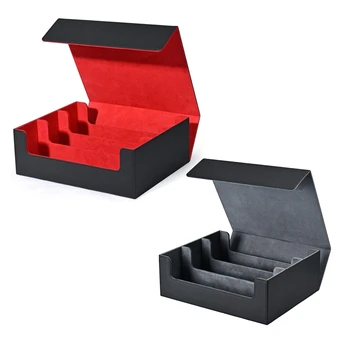 Card Storage Box for Trading Cards, Magnetic Closure Card Holder Top Side-Loading Deck Case Game Card Box
