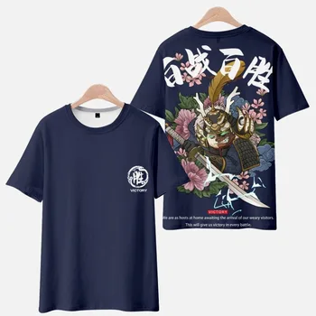 Casual Sports O apykaklė Harajuku marškinėliai trumpomis rankovėmis Vasaros vyrų hiphopo mėlynos pandos marginti marškinėliai
