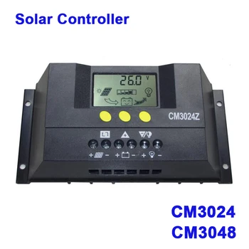 CM3048 3024 saulės įkrovimo ir iškrovimo valdiklis 12V 24V LCD ekranas elektros sistemos saulės valdikliui pwm Srovė ir įtampa
