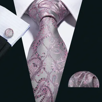 Elegantiški violetiniai vyriški šilkiniai kaklaraiščiai Aukštos kokybės gėlių rankų darbo nosinių rankogalių sąsagų rinkiniai Jaunikis Vestuvių vakarėlių dizaineris Barry.Wang