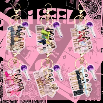 (G)I-DLE Naujas naujas albumas Spausdinta nuotrauka Žavesio daina Yuki Minnie akrilo raktų pakabuko pakabukas Nuotrauka Gidle mergaičių kolekcijos dovana Kpop