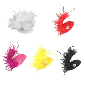 Girly Feather Felt Hair Clip Bankquet Party Hairseg for Teens Halloween Party Shooting Hairpin Dropship