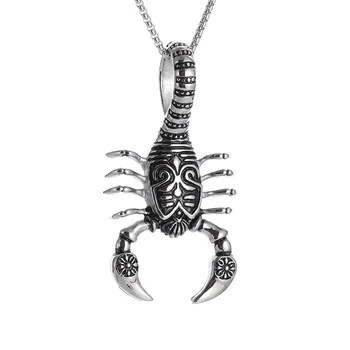 Gotikinis Skorpiono karaliaus pakabukas Karoliai Punk Rock Scorpion Amuletas Vėrinys Skorpionas Horoskopas Papuošalai Dovanos vyrams Berniukai