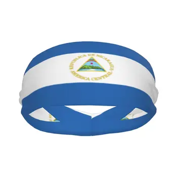 Headband Sports Yoga Fitness Stretch Sweatband Hair Band Elasticity Headband Headband Nikaragvos vėliava