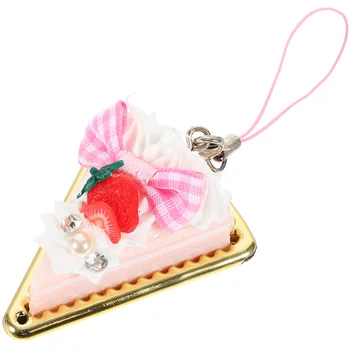 Kabantis raktų pakabuko modeliavimo tortas raktų pakabukas braškių pyrago rakto žiedas krepšio raktui, 5vnt ( )