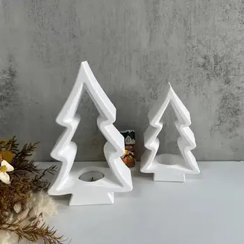 Kalėdų eglutės žvakių laikiklis Silikoninė forma Aromaterapinis žvakidės laikiklis Gipso formos Kalėdų saulės termino dekoravimo forma