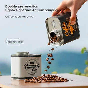 Kavos pupelių laikymo konteineris lauke Kavos pupelės Šviežiai laikomas bakas Maisto pakavimo indelis Barista Įrankiai Priedai
