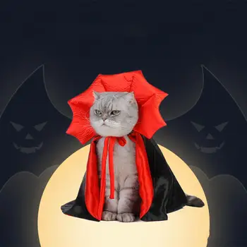 Kačių kyšulio apsiaustas Helovino kostiumai Apranga 29-35cm Kaklo apimtis Naminių gyvūnėlių suknelė Vakarėlio rekvizitai Priedai katėms Šunys