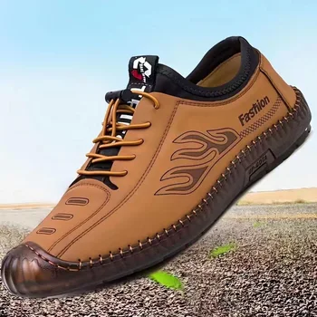 Lauko vaikščiojimo batai Minkštos odos vyriški laisvalaikio batai Tenis Masculino prabangūs sportbačiai Dizaineris Neslidūs vairavimo batai Nemokamas pristatymas